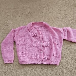 Vintage Handmade Pink Kids Sweater